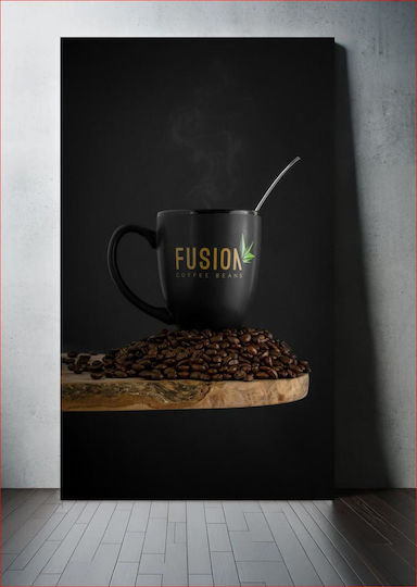 Πίνακας Steaming Coffee Mug On Coffee Beans Αχνιστή Κούπα Καφέ Κόκκους Καφέ 80x120 Πίνακας Steaming Coffee Mug On Coffee Beans Αχνιστή Κούπα Καφέ Κόκκους Καφέ 80x120
