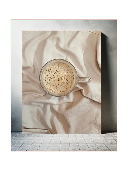 Πίνακας Coffee On White Fabric Καφές Λευκό Ύφασμα 100x150