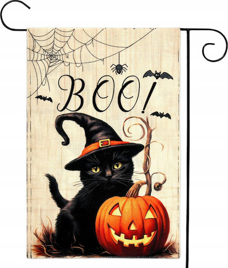 Canvas Picture Halloween Decoration Jute Black Cat Canvas Picture Halloween Decoration Jute Black Cat