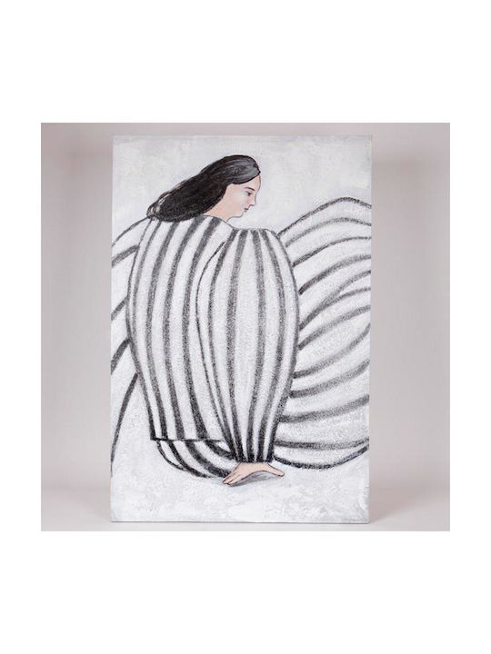 Panou Pânză Figură Feminină Alb-Negru 60x3.8x90cm