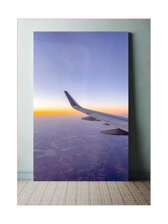 Панел Airplane Wing Over Sunrise Horizon Първи Крилo Над Изгрев Horizon 70x100