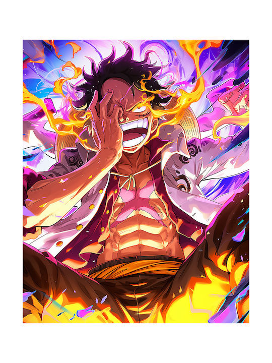 Canvas Painting One Piece Monkey D Luffy Flame Frenzy Knv2706 65cm X 95cm