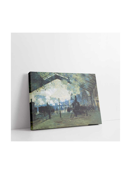 Canvas Oscar Claude Monet The Saint Lazare Train Station In Paris 66x82
