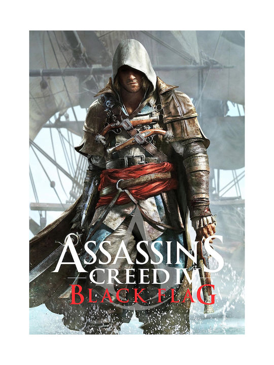Gaming Poster Assassins Creed Black Flag Gm2349 21cm X 30cm Frame Natural Wood Beige