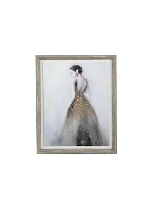 Artekko Glitter Πολύχρωμος Mdf Πίνακας Καμβά 43.6x53.6x3 Cm 43.6cm X 53.6cm X 3cm