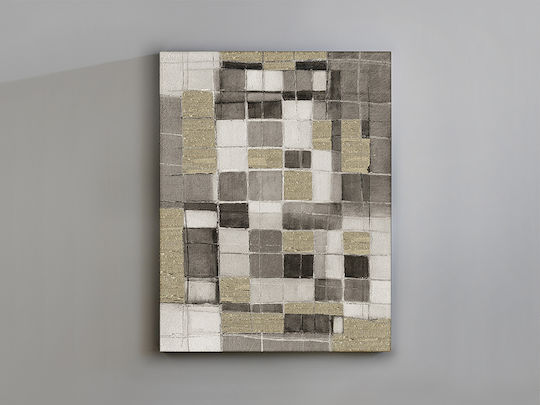 Abstractio 788717 – Живописен Панел Acrylic 100x130см Златисти Щрихи