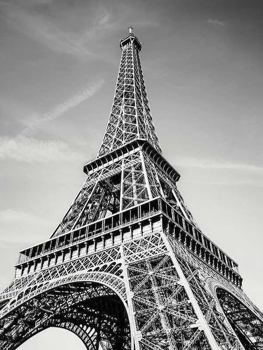 Poster Eiffel Tower Pst2508 30cm X 40cm Κορνίζα Σκούρο Φυσικό Ξύλου Καφέ