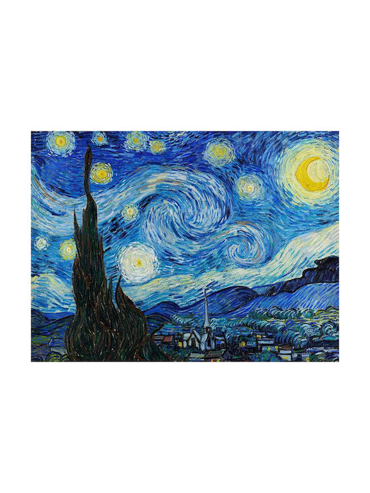 Poster Van Gogh Starry Night Art105 30cm X 40cm Κορνίζα Σκούρο Φυσικό Ξύλου Καφέ