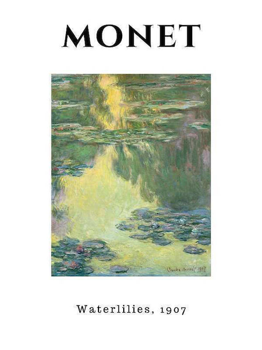Poster Monet Waterlillies Art011 30cm X 40cm Κορνίζα Σκούρο Φυσικό Ξύλου Καφέ