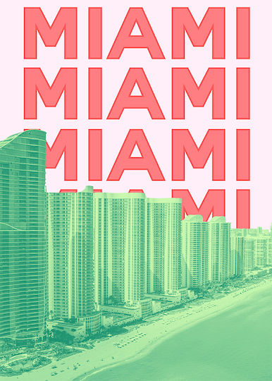 Poster Miami Pop Art Pst25506 21cm X 30cm Λευκό Κάδρο Pvc