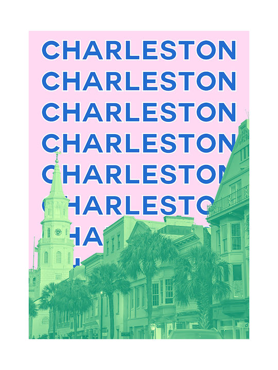 Poster Charleston Pop Art Pst25510 21cm X 30cm Μαύρη Ξύλινη Κορνίζα