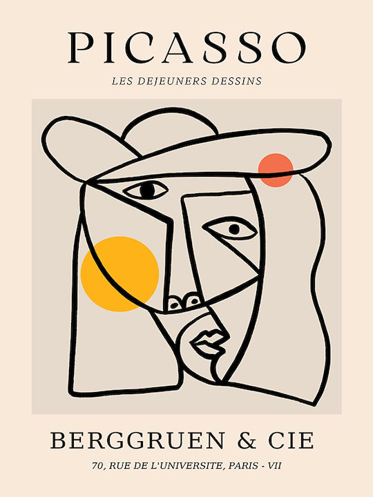 Poster Pablo Picasso Les Dejeurenes Dessins Art238 21cm X 30cm Λευκό Κάδρο Pvc