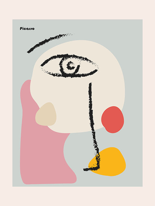 Poster Pablo Picasso Abstract Collage Art235 50cm X 70cm White Wooden Frame