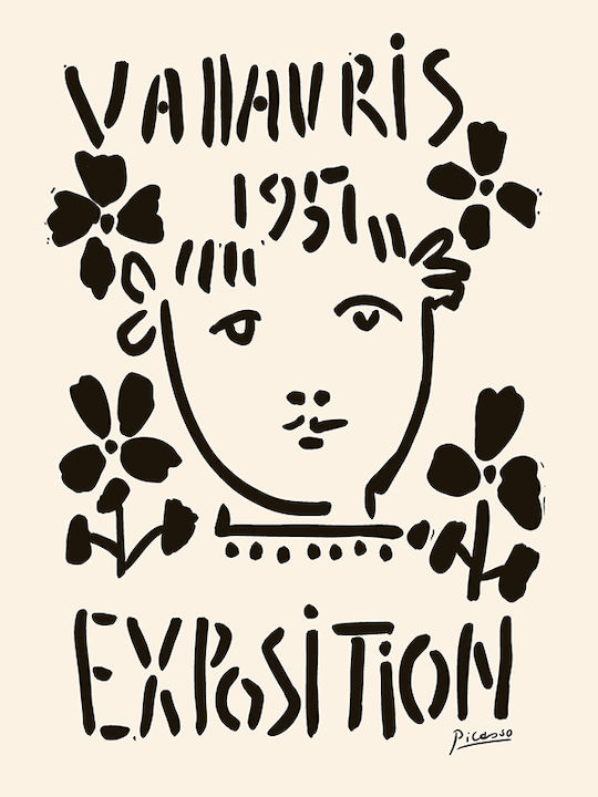 Poster Pablo Picasso Vallauris 1957 Art247 60cm X 90cm Μαύρη Ξύλινη Κορνίζα