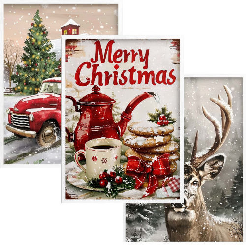 Gemälde Plakate Wohnzimmer Weihnachten Feiertage Weihnachtlicher Baum Winter