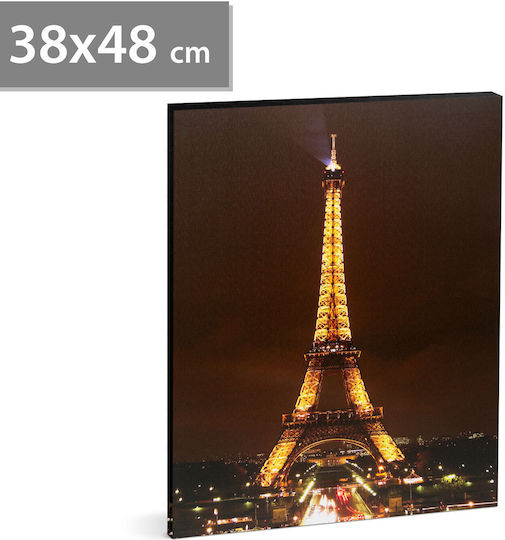 Decorative Led Picture "eiffel Tower" 2 X Aa 38 X 48 Cm Decorative Led Picture "eiffel Tower" 2 X Aa 38 X 48 Cm