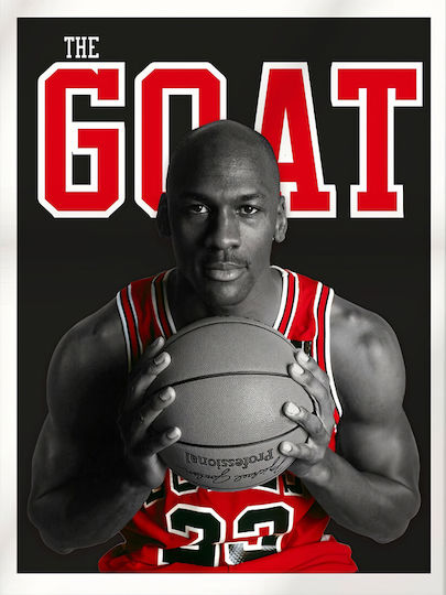 Poster Nba Michael Jordan Aka Goat Snk290 21cm X 30cm Λευκό Κάδρο Pvc
