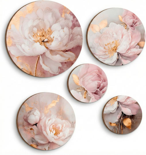 Tablouri Decorative Rotunde Pentru Perete Decorațiune Originală De Perete Pentru Living Glamour Roz
