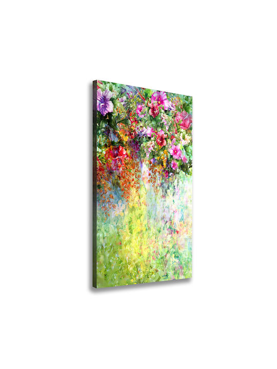 Panou Pânză Living Decorațiune Perete Flori Colorate 70x140 Cm