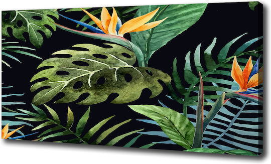Tablou Decorativ De Perete Pânză De Înaltă Calitate Flori Tropicale 100x50 Cm