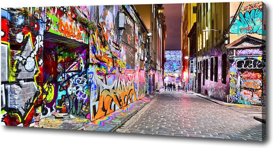 Wall Canvas Painting High Quality Print Colorful Graffiti 125x50 Cm