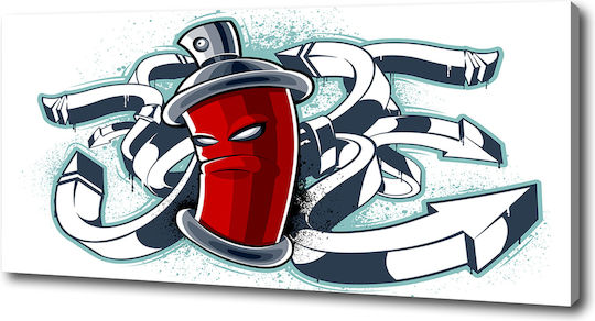 Wall Canvas Painting Designed Demanding Graffiti 125x50 Cm