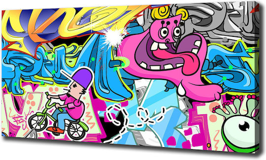 Wall Canvas Painting Suitable for Permanent Decoration Graffiti 140x70 Cm