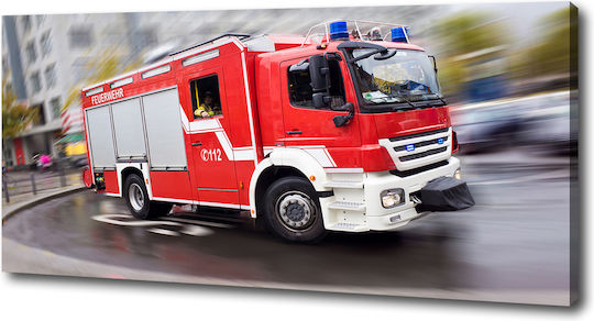 Panou Pânză Birou Spațiu Profesional Vehicul De Pompieri 125x50 Cm