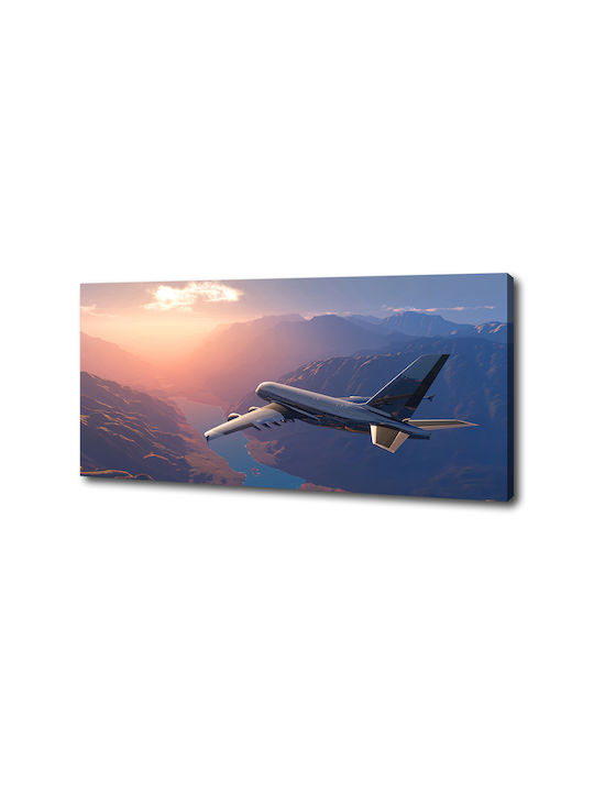Wandbild Segeltuch Hochwertiger Druck Für Innenräume Flugzeug 125x50 cm