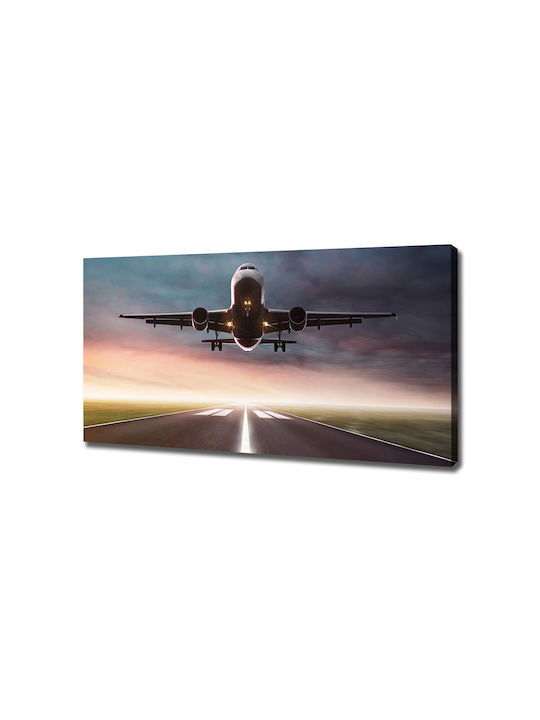 High Quality Wall Canvas Painting Airplane Taking Off 120x60 Cm