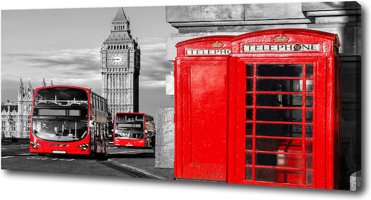 Panou De Perete Pânză Decorațiune Permanentă Autobuze Roșii 125x50 Cm