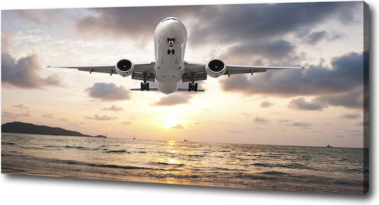 Panou De Perete Pânză Casă & Birou Avion Deasupra Mării 125x50 Cm