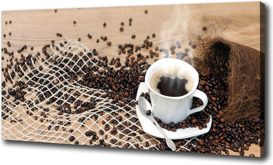 Wall Canvas Painting Durable Construction Materials Coffee Beans Brown 100x50 Cm