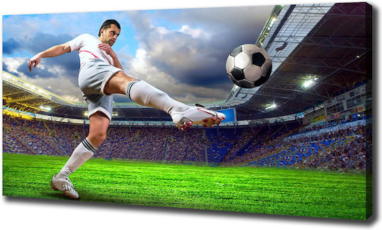 Wandbild Segeltuch Sorgfältiges Finish Fußballspieler Auf dem Spielfeld 140x70 cm Wandbild Segeltuch Sorgfältiges Finish Fußballspieler Auf dem Spielfeld 140x70 cm