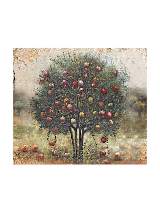 Pomegranate Tree Canvas Embossed Gilding 50x50cm