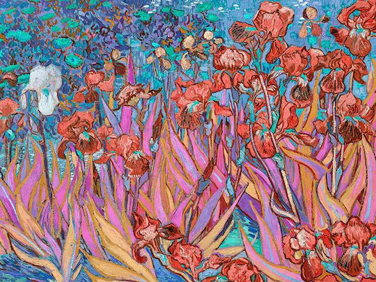 Van Gogh - Irises A Αντίγραφο του Van Gogh Ξύλινο