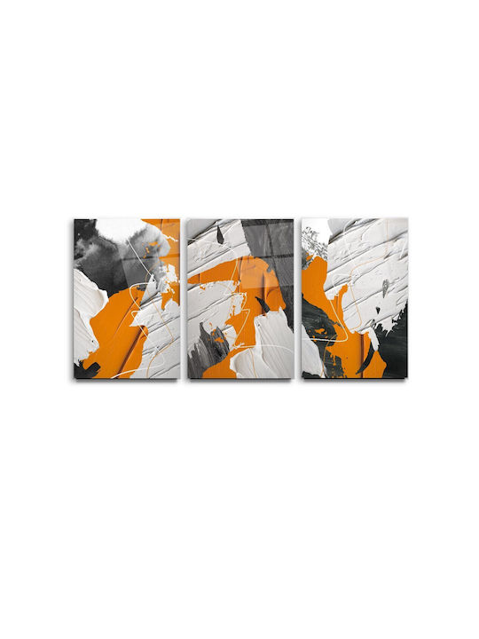 Dreifach Glas Set Bunter Abstrakter Kunst (35x50cm)