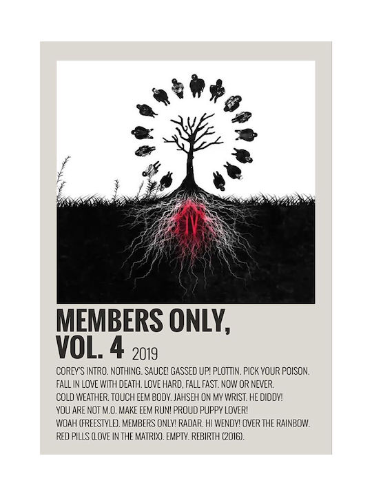 Music Poster Members Only Vol 4 Xxxtentacion Ms714 21cm X 30cm White Frame Pvc