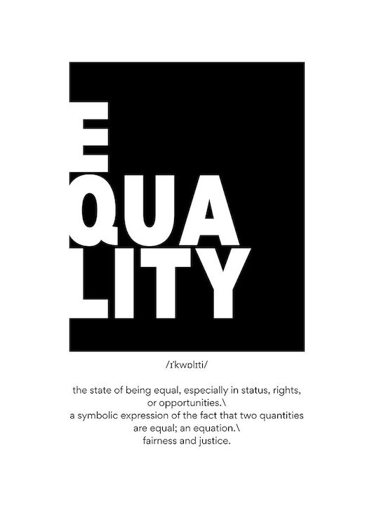 Quote Poster Equality Pq193 21cm X 30cm Λευκή Ξύλινη Κορνίζα