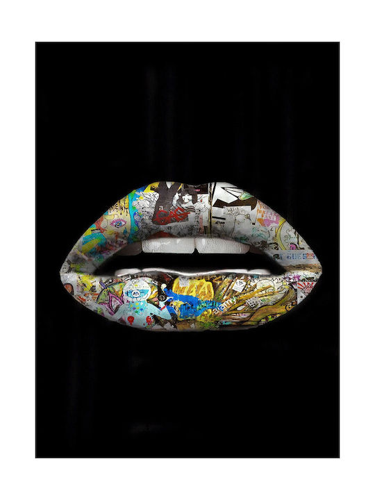 Graffiti Lips Painting on Canvas 80x120cm