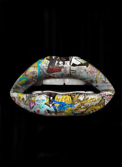 Graffiti Lips 23953 on Canvas