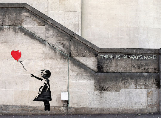 Fată cu Balon 17175 Reproducție a lui Banksy pe Pânză 130x90 cm Fată cu Balon 17175 Reproducție a lui Banksy pe Pânză 130x90 cm