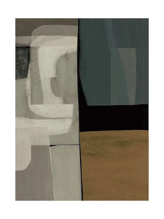 Canvas Painting Neutral Green Abstract 100x150 Cm