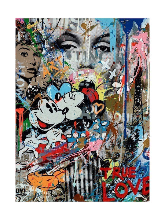 Πίνακας Καμβά True Love Street Art 100x150 Cm
