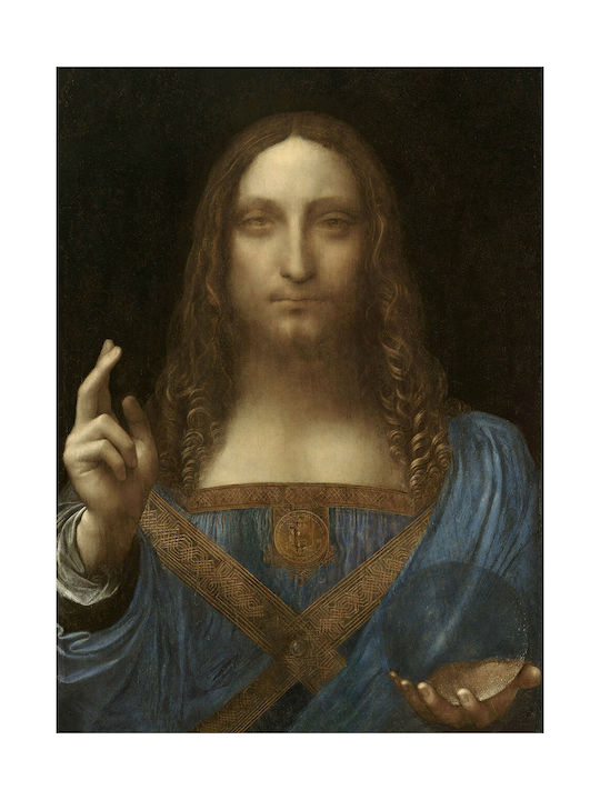 I-gallery Salvator Mundi Leonardo Πίνακας Αντίγραφο του Da Vinci σε Καμβά 30x40cm