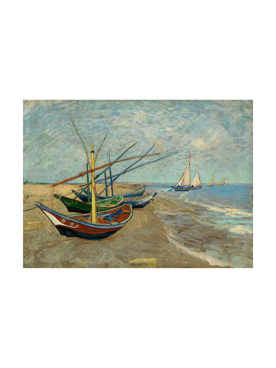 I-gallery Fishing Boats On Πίνακας Αντίγραφο του Van Gogh σε Καμβά 120x80cm