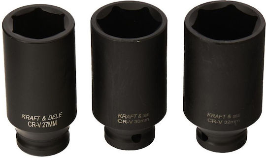 Kraft & Dele Căpăcei Pneumatic - Pneumatic cu Patrat de Prindere 1/2" Set 16buc