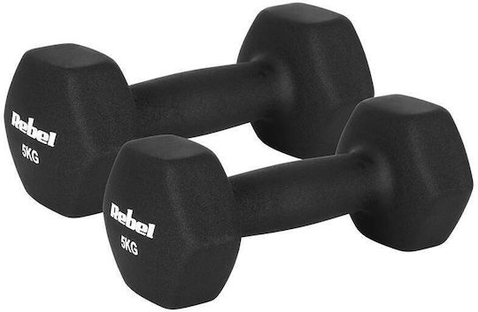 Rebel Hexagonal Neoprene Dumbbell Set 2 x 5kg