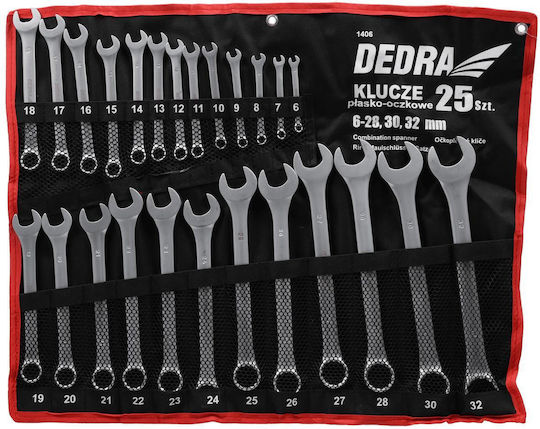 Dedra-exim Комплект Комбинирани Ключови Инструменти Dedra 1406 6-32 Мм 25 Бройки В Многоцветна Кутия