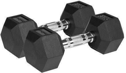 Rebel Hexagonal Rubber Dumbbell Set 2 x 9kg